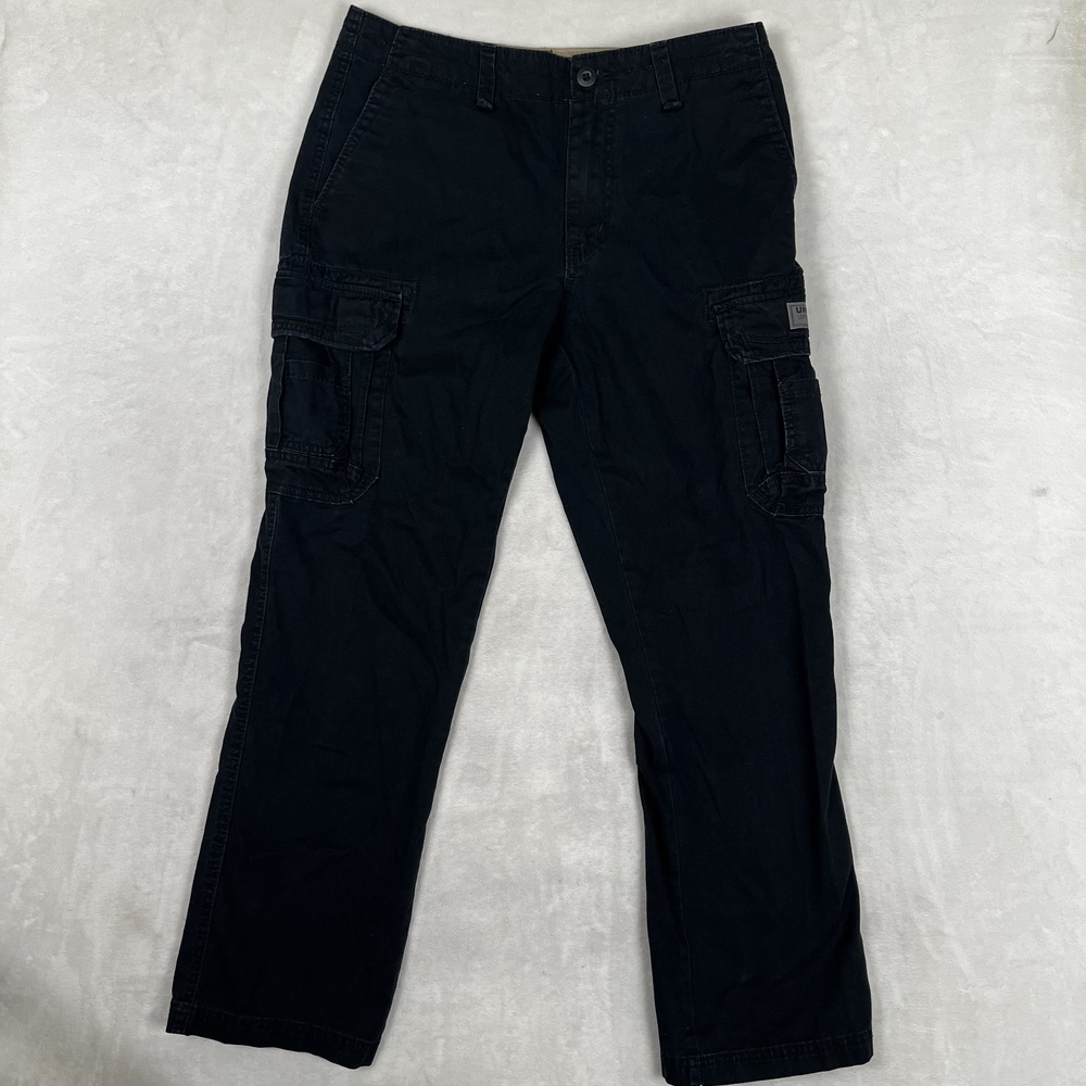 Unionbay Cargo Pants Mens 32x32 Black Relaxed Fit Canvas Utility Workwear Y2K